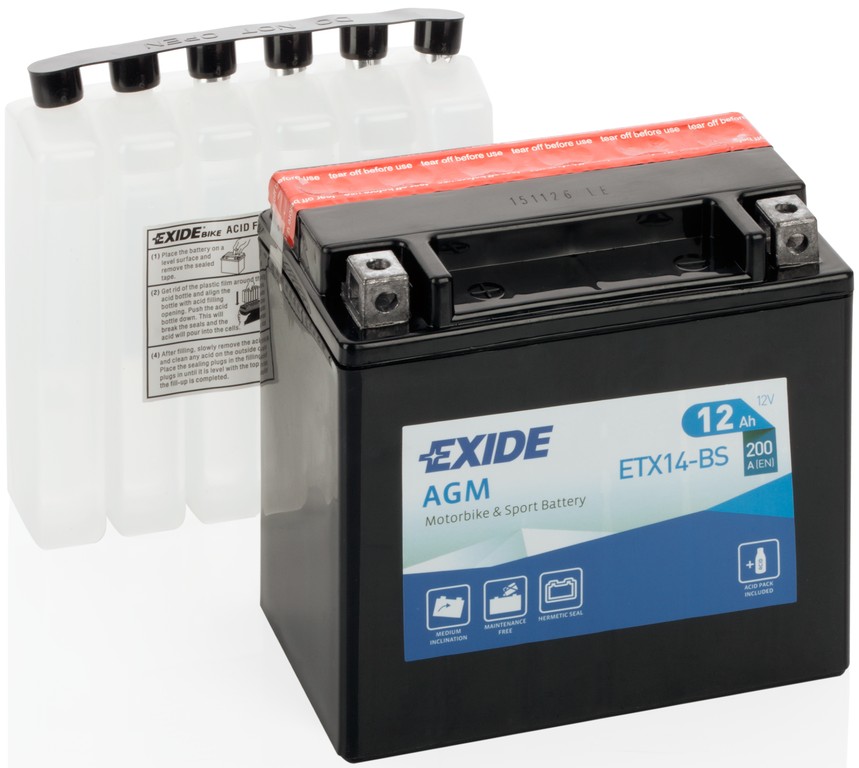 Exide AGM ETX14-BS 12AH 200А L+